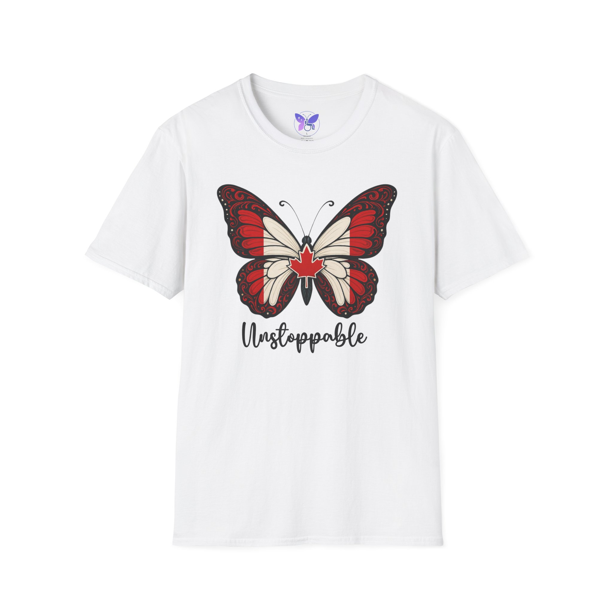 Unstoppable Wings Canada Flag Butterfly Shirt Unisex Canadian Flag Butterfly Tee Patriot Pride Empowerment Graphic Shirt Gift for Canadians