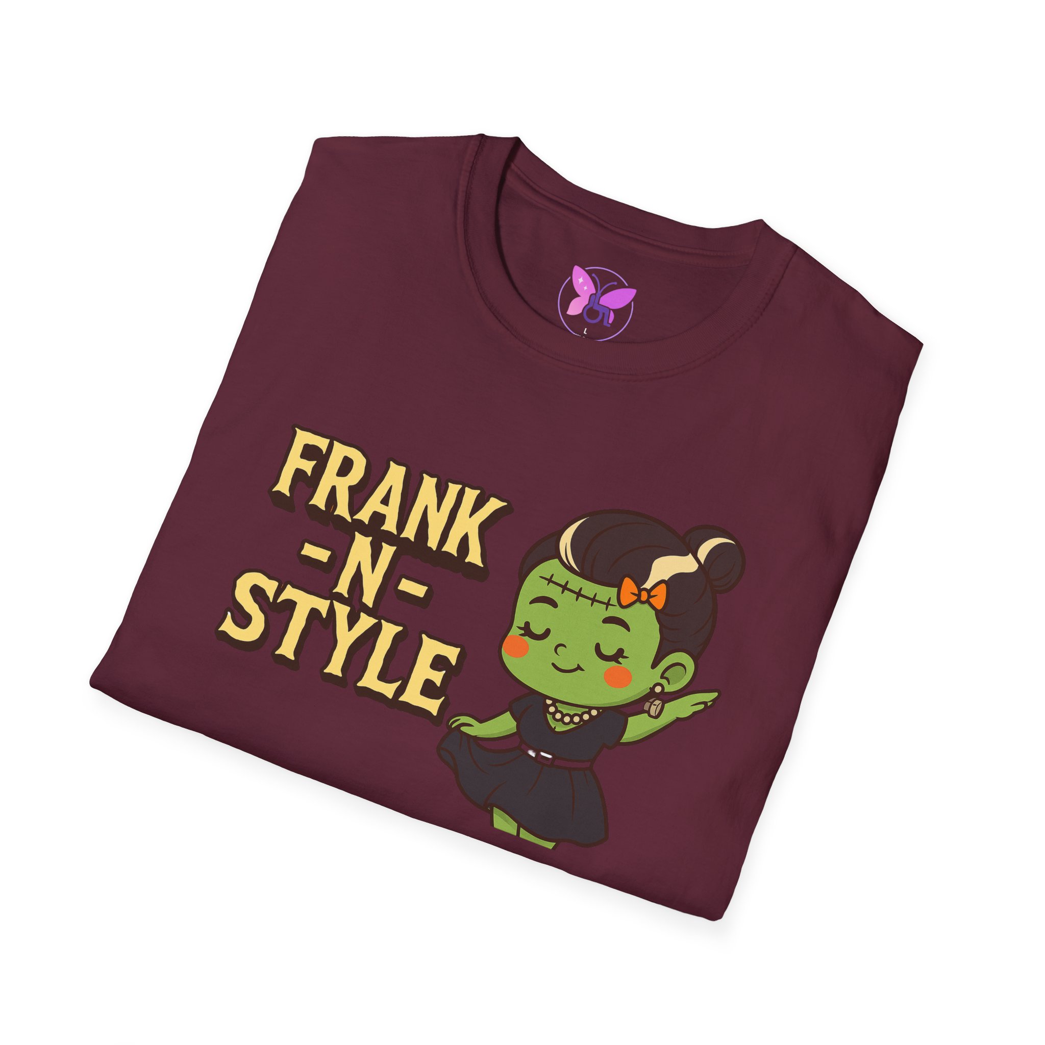 Girl Frank N Style Unisex Softstyle T-Shirt, Halloween Tee, Cute Monster Shirt, Gift for Friends, Spooky Season Apparel - Image 16