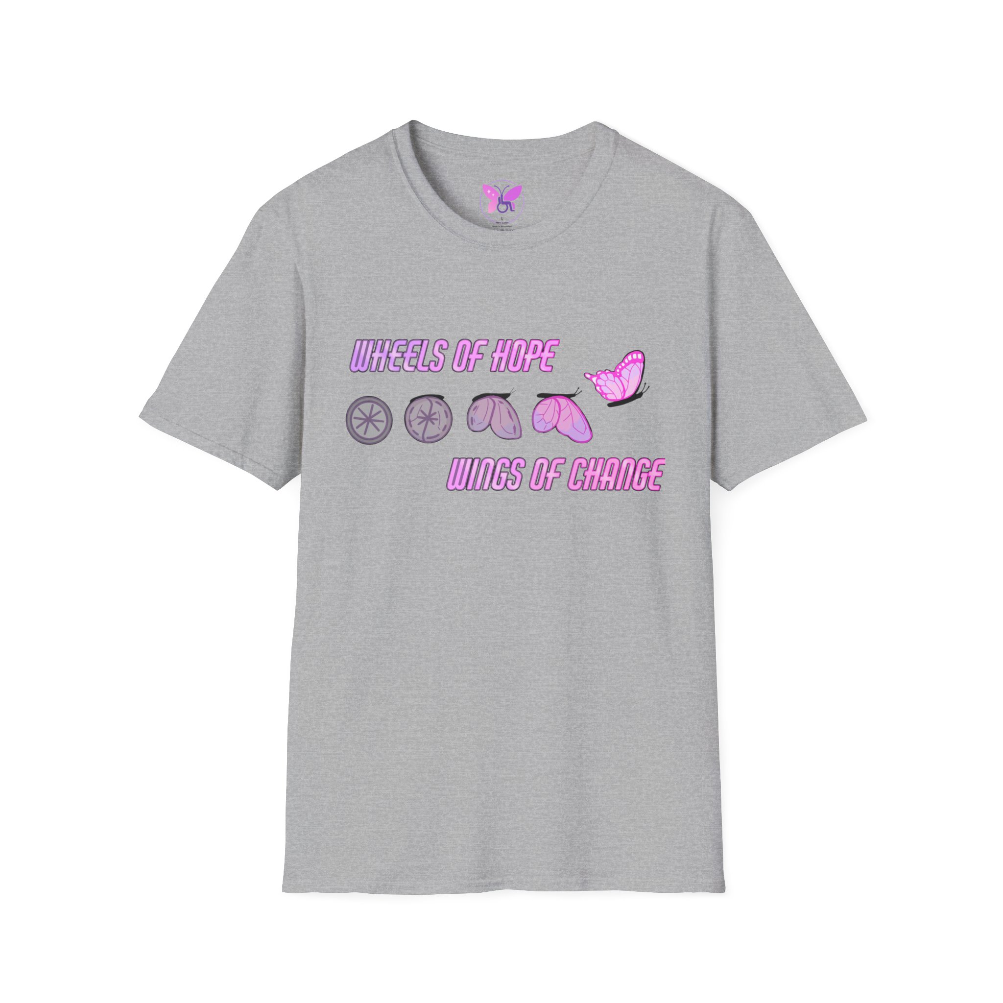 Wheels of Hope Unisex Softstyle T-Shirt, Inspirational Tee, Casual Wear, Gift for Friends, Everyday Comfort, Positive Vibes - Image 9