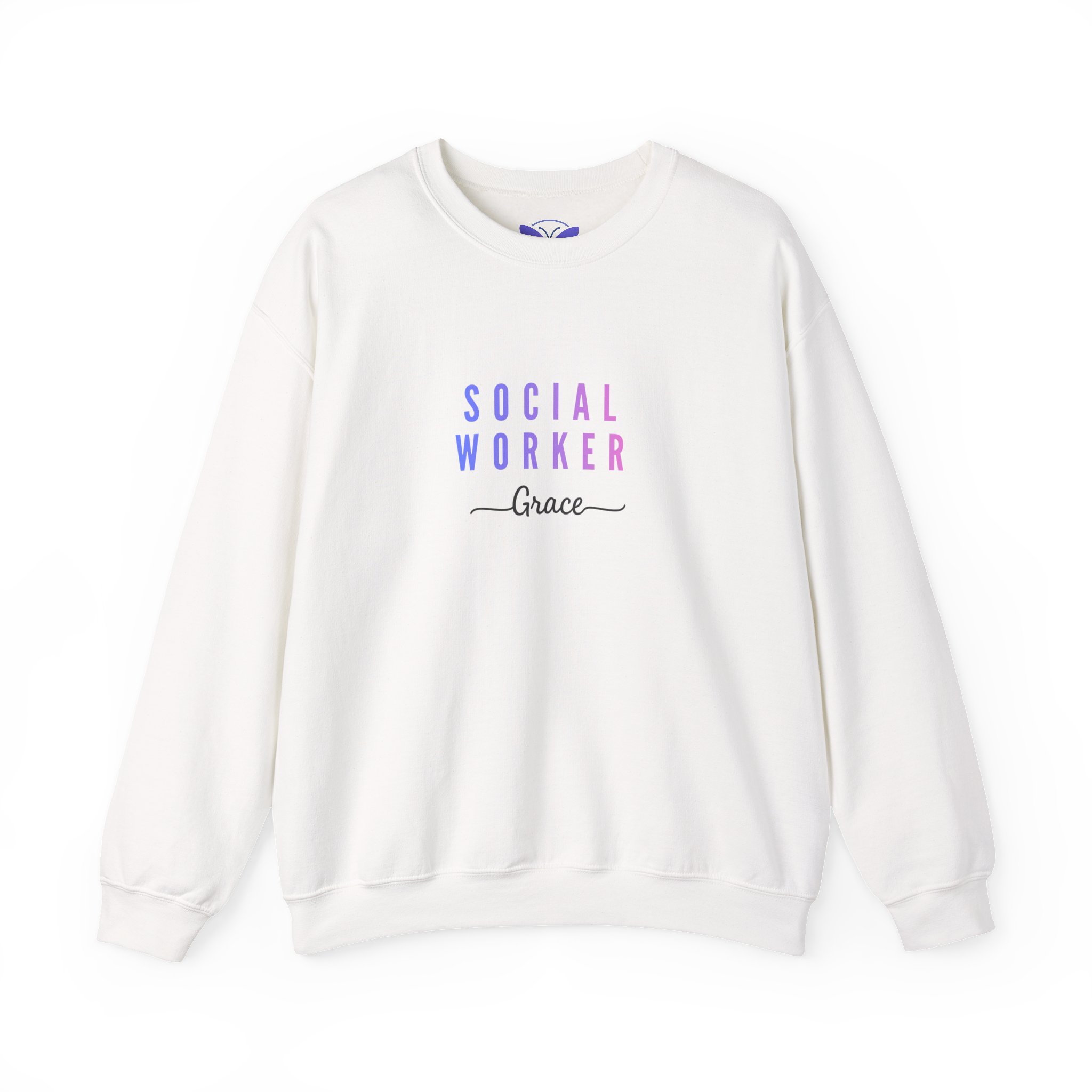 Personalized Social Worker Crewneck Sweatshirt Custom Name Appreciation Gift for Social Work Professionals