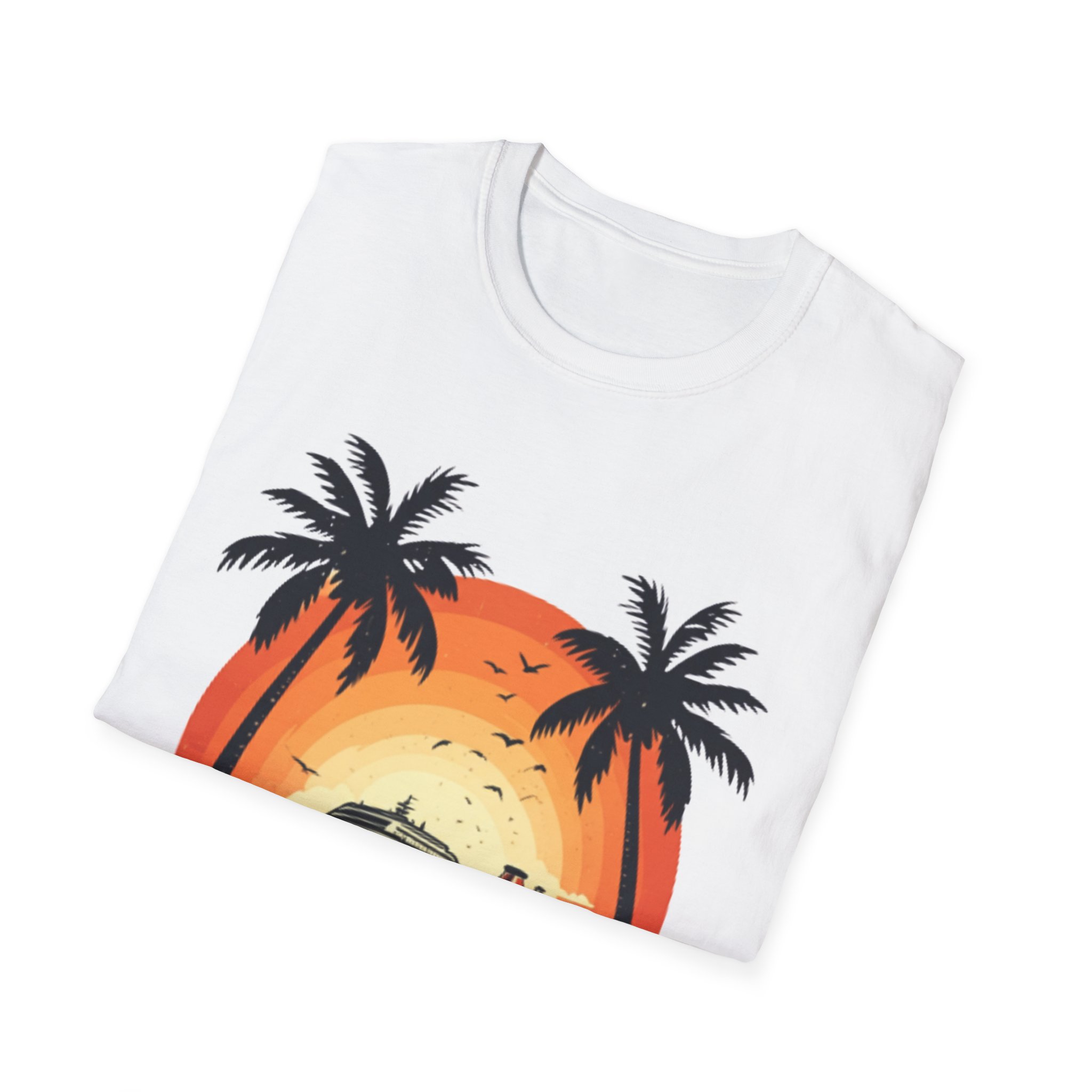 Tropical Cruise T-Shirt - Vacation Vibe, Beachwear, Gift for Travelers, Summer Fashion, Relaxed Style, Adventure, Cruise Ship Sunset T-Shirt - Image 4