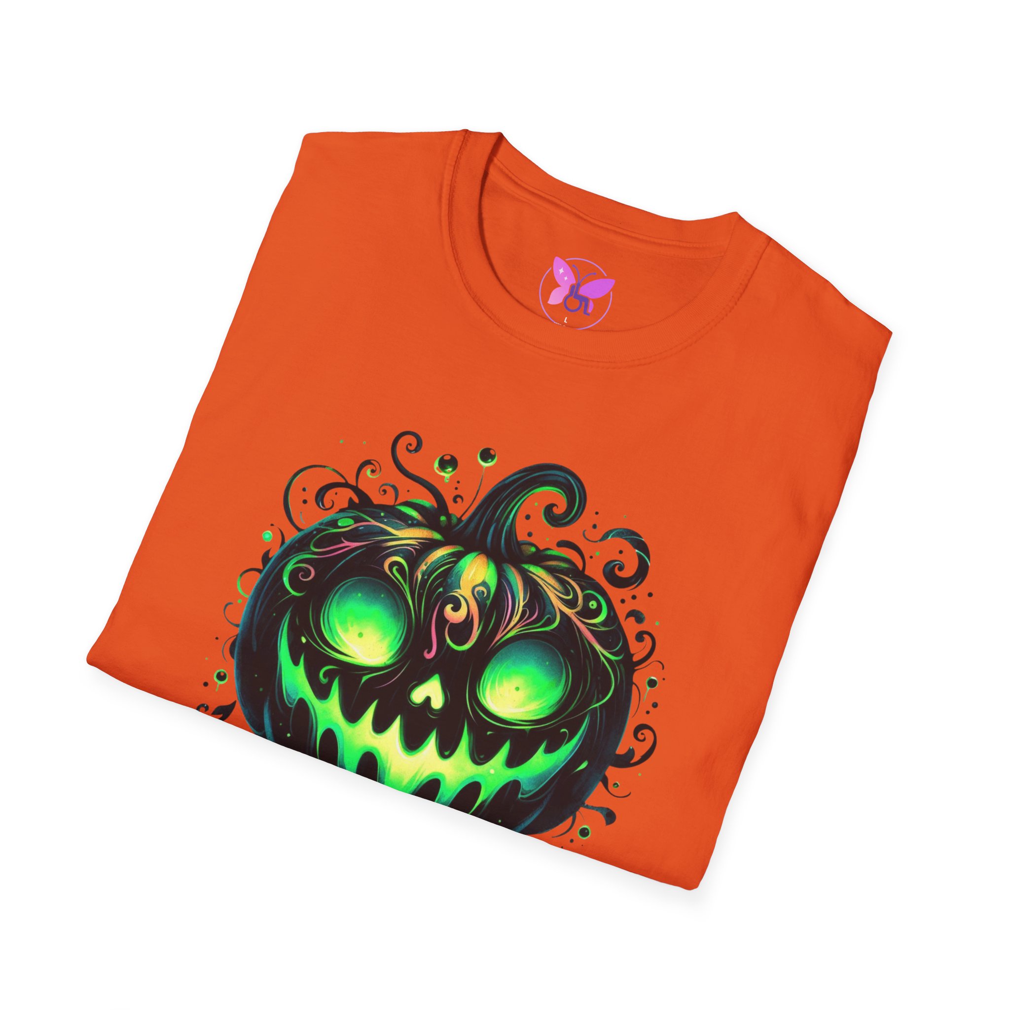 Halloween Glow Pumpkin T-Shirt Lets Get Lit Green Jack O Lantern Tee Spooky Funny Halloween Party Shirt Halloween Costume Top - Image 16