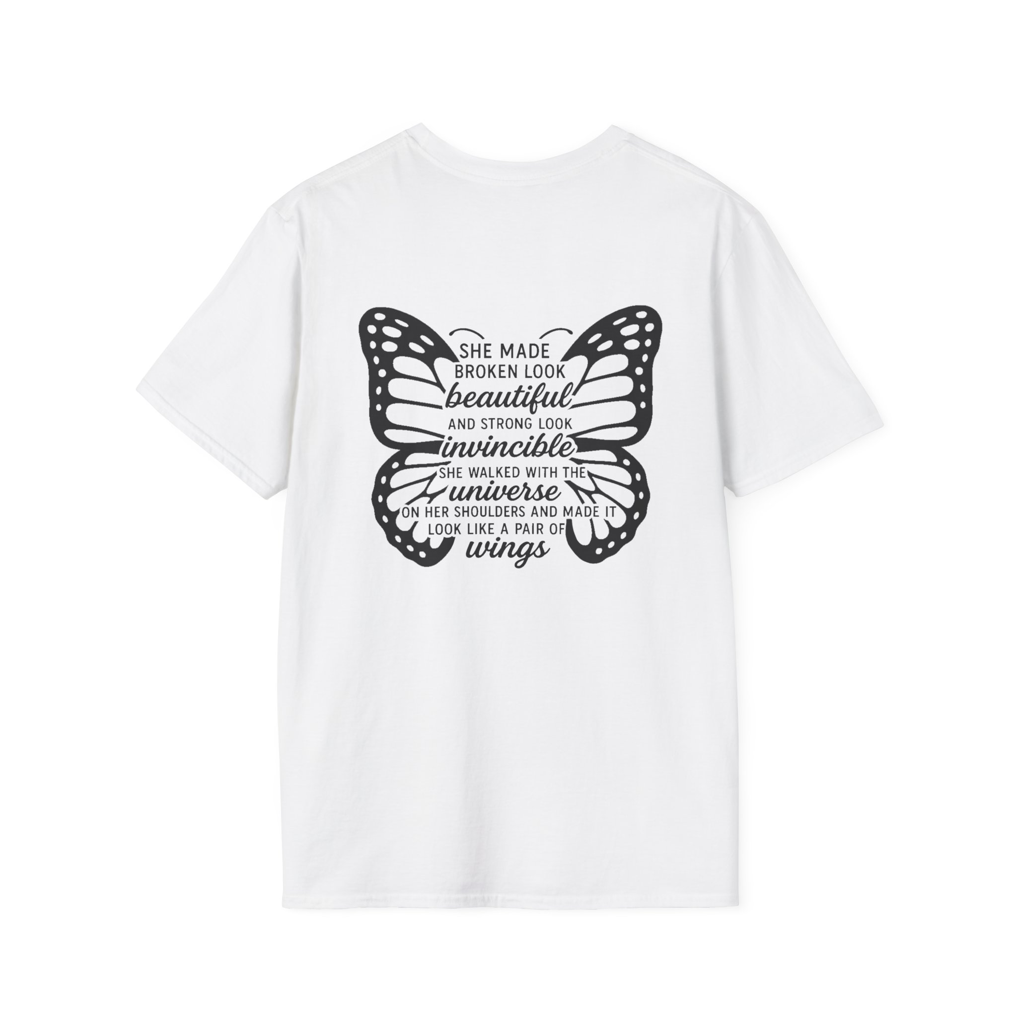 Butterfly Strength T-Shirt Wings Unchained Inspirational Tee, Empowerment , Motivational Gift, Resilient Tee, Surviour Tee, Purple Butterfly - Image 2