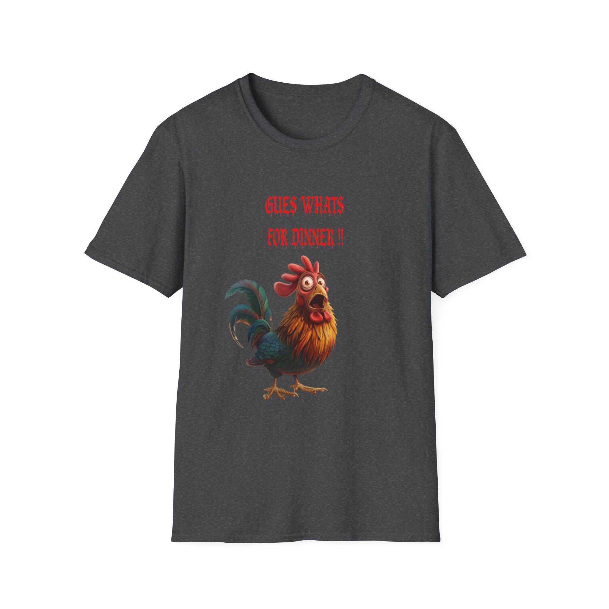 Rooster Illustration T-Shirt | 'Guess What's for Dinner?' Chicken Tee - Image 13