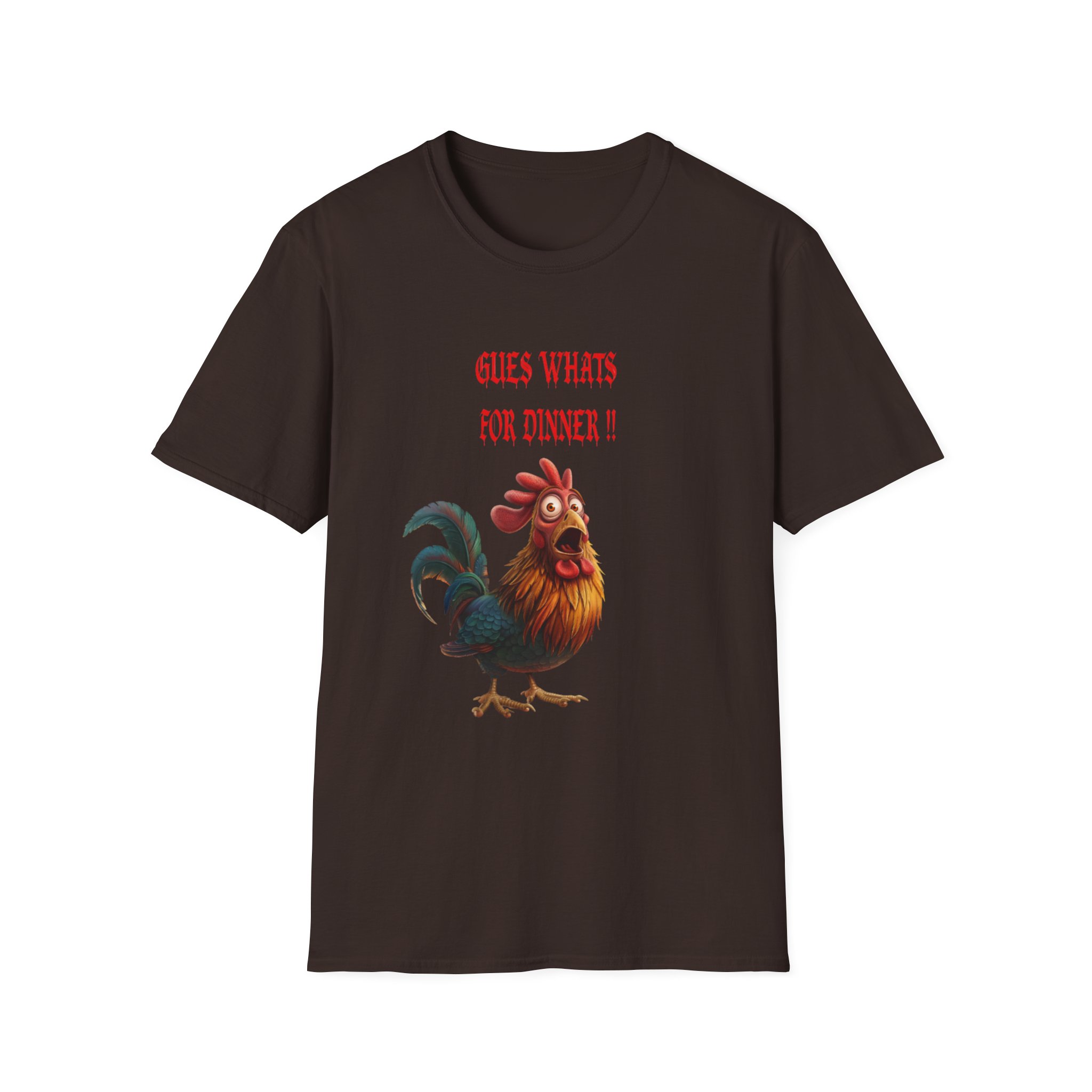 Rooster Illustration T-Shirt | 'Guess What's for Dinner?' Chicken Tee - Image 9