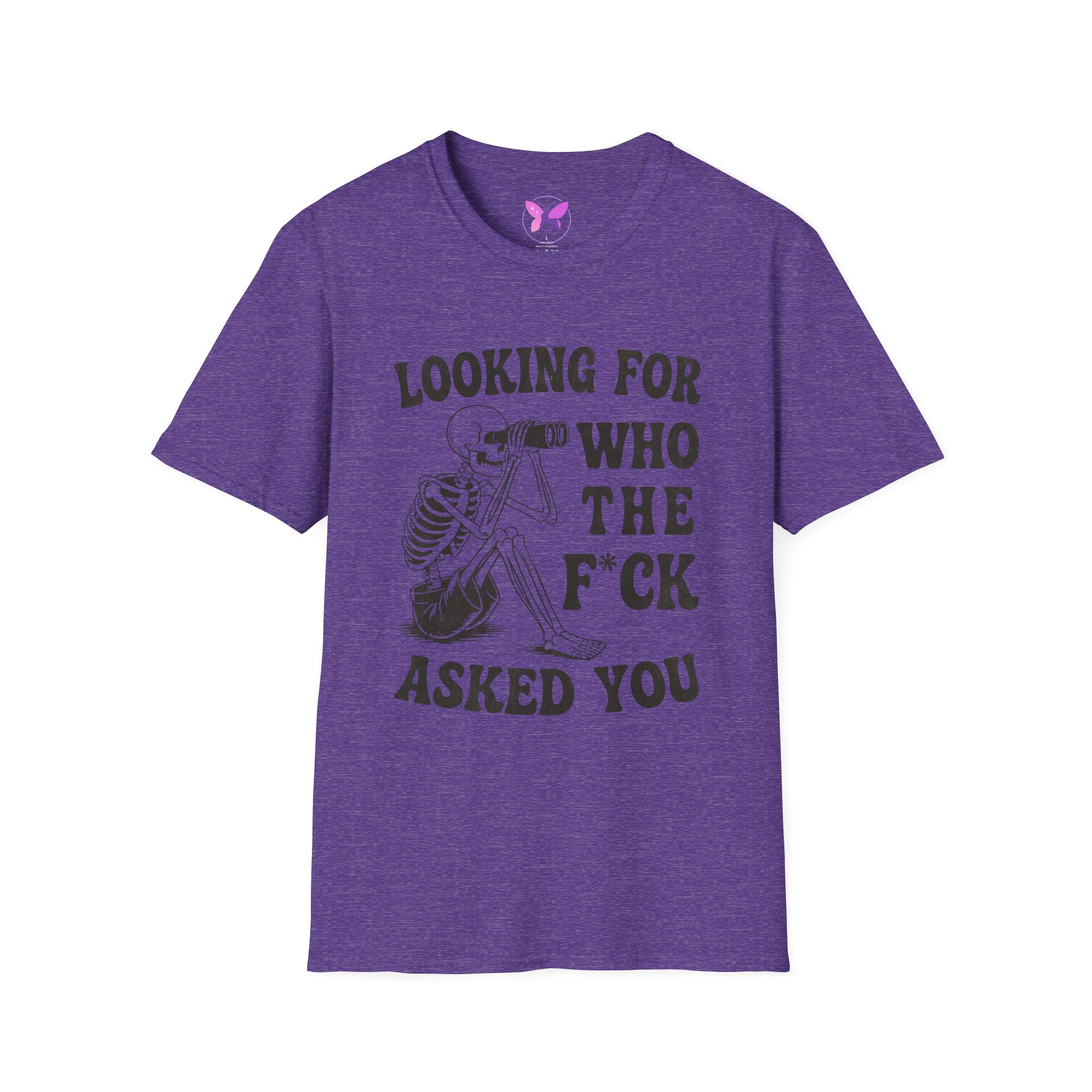 Looking For Who The F*ck Asked You Skeleton Graphic Tee Edgy Statement Halloween - Image 21