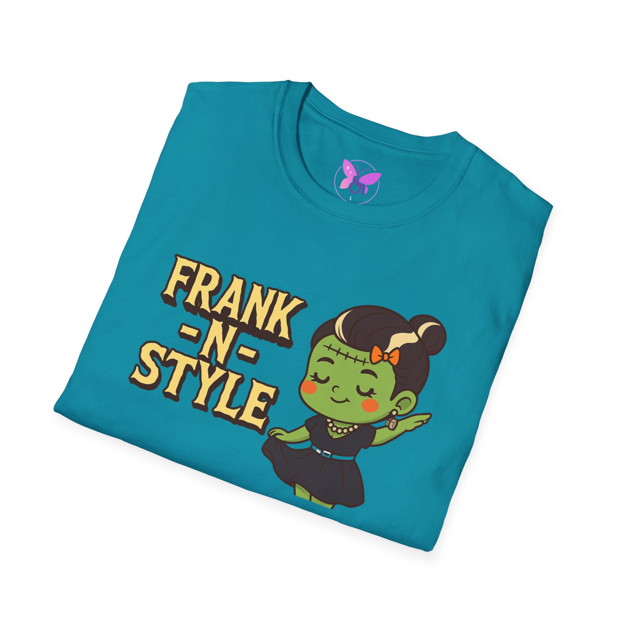 Girl Frank N Style Unisex Softstyle T-Shirt, Halloween Tee, Cute Monster Shirt, Gift for Friends, Spooky Season Apparel - Image 28