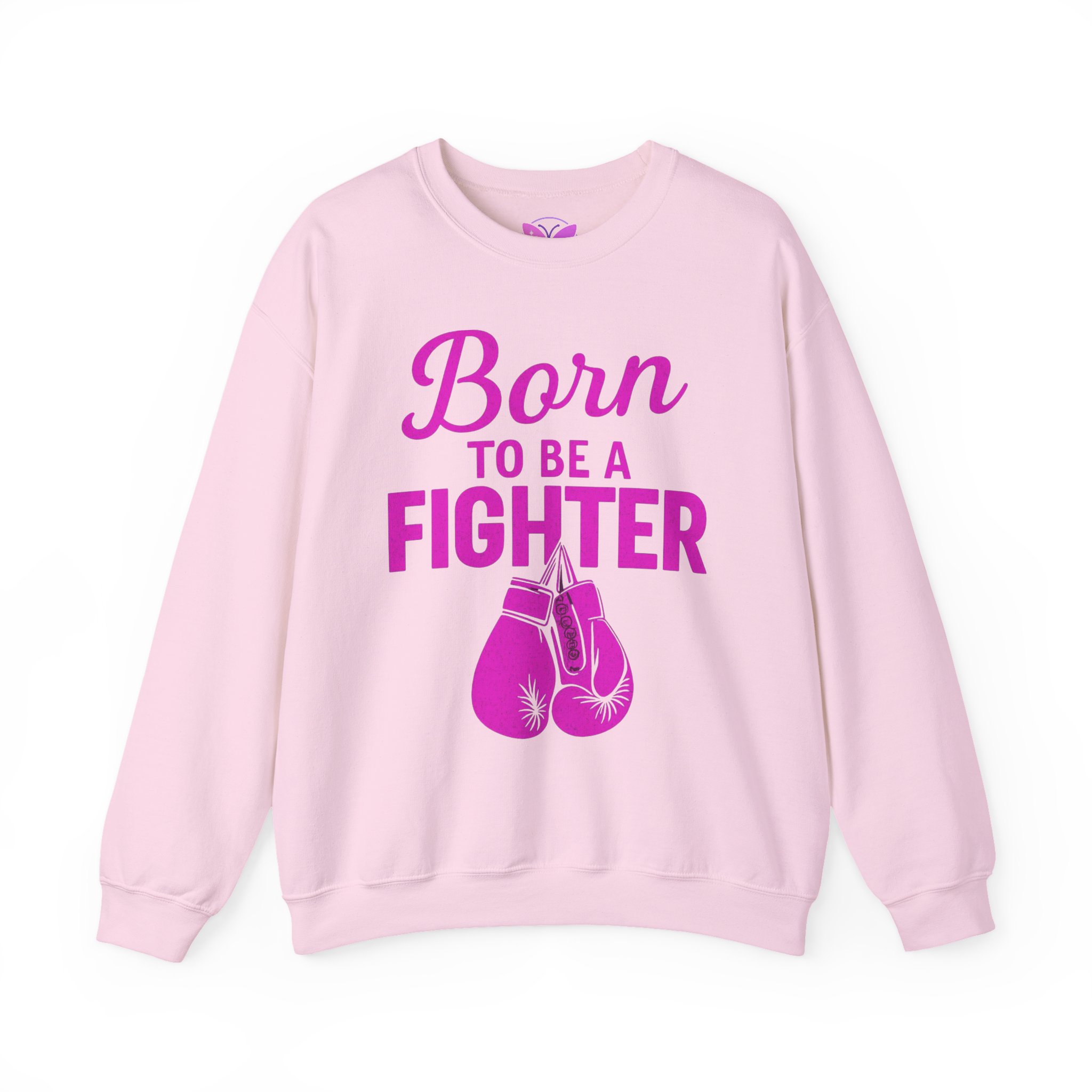 Breast Cancer Awareness Sweatshirt Adult Crew Neck Born To Be A Fighter Gift For Her Pink Ribbon Cancer Survivor Support Limited Edition - Image 17