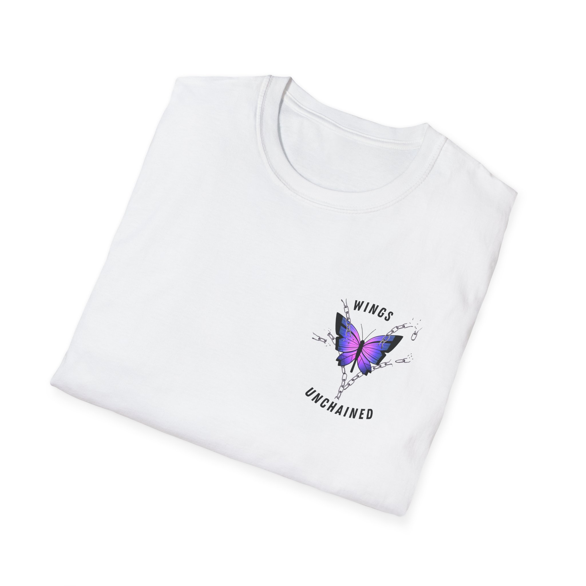 Butterfly Strength T-Shirt Wings Unchained Inspirational Tee, Empowerment , Motivational Gift, Resilient Tee, Surviour Tee, Purple Butterfly - Image 4