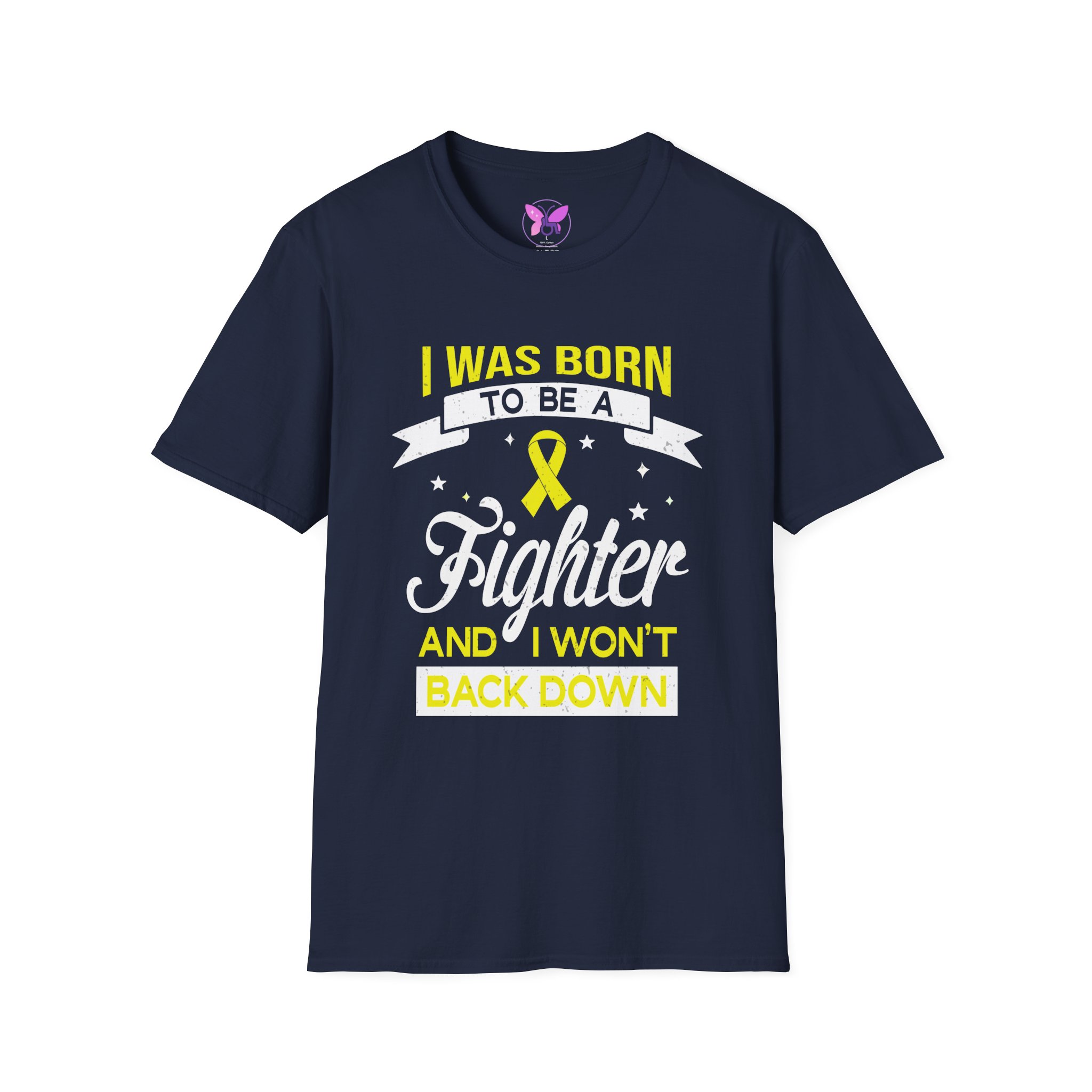 Empowering Fighter Tee , Gift for Cancer Awareness, Unisex Yellow Ribbon Sarcoma and Bone Cancer Awareness Tee I Was Born To Be A Fighter - Image 17