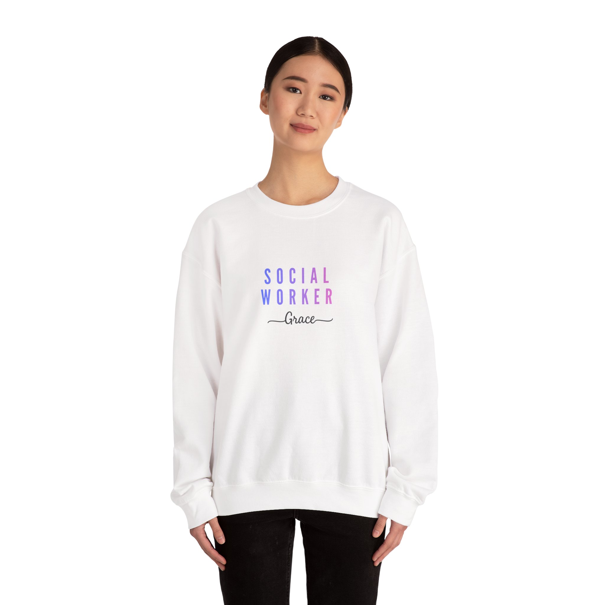 Personalized Social Worker Crewneck Sweatshirt Custom Name Appreciation Gift for Social Work Professionals - Image 4