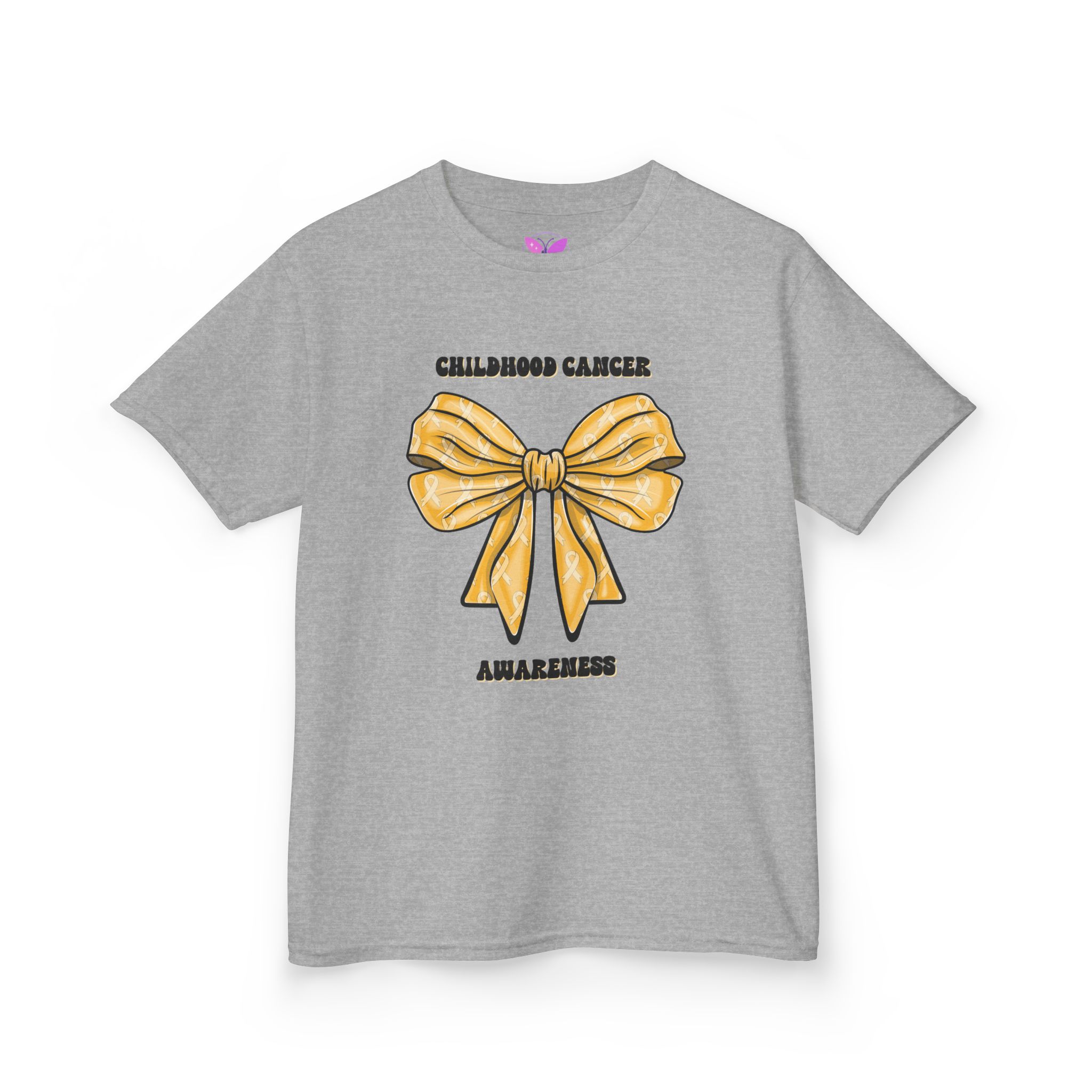 Childhood Cancer Awareness T-Shirt Gold Ribbon Tee , Kids Cancer, Pediatric Cancer Support Gift, Cancer Warrior, Tee Gold Bow Awareness - Image 7