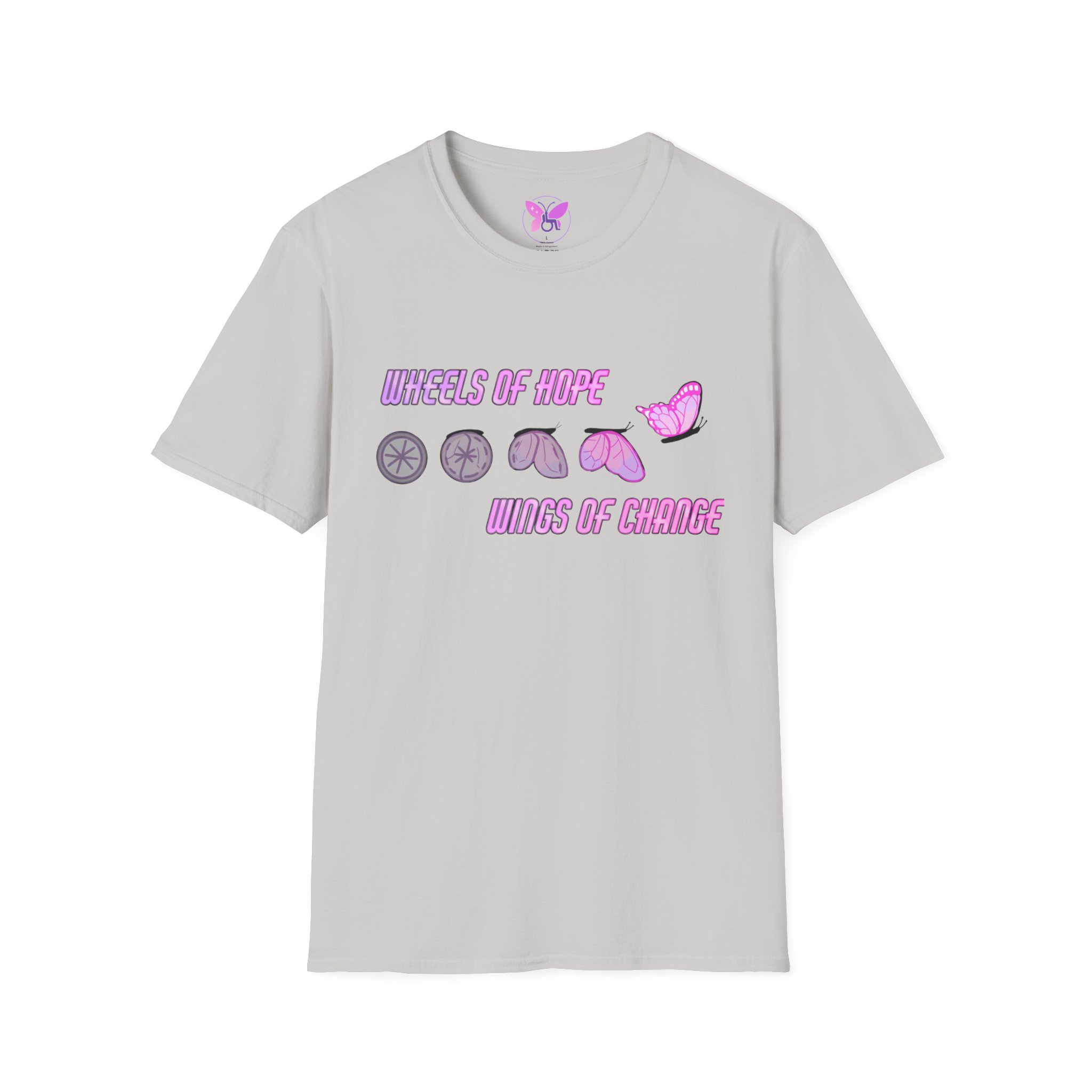 Wheels of Hope Unisex Softstyle T-Shirt, Inspirational Tee, Casual Wear, Gift for Friends, Everyday Comfort, Positive Vibes - Image 5