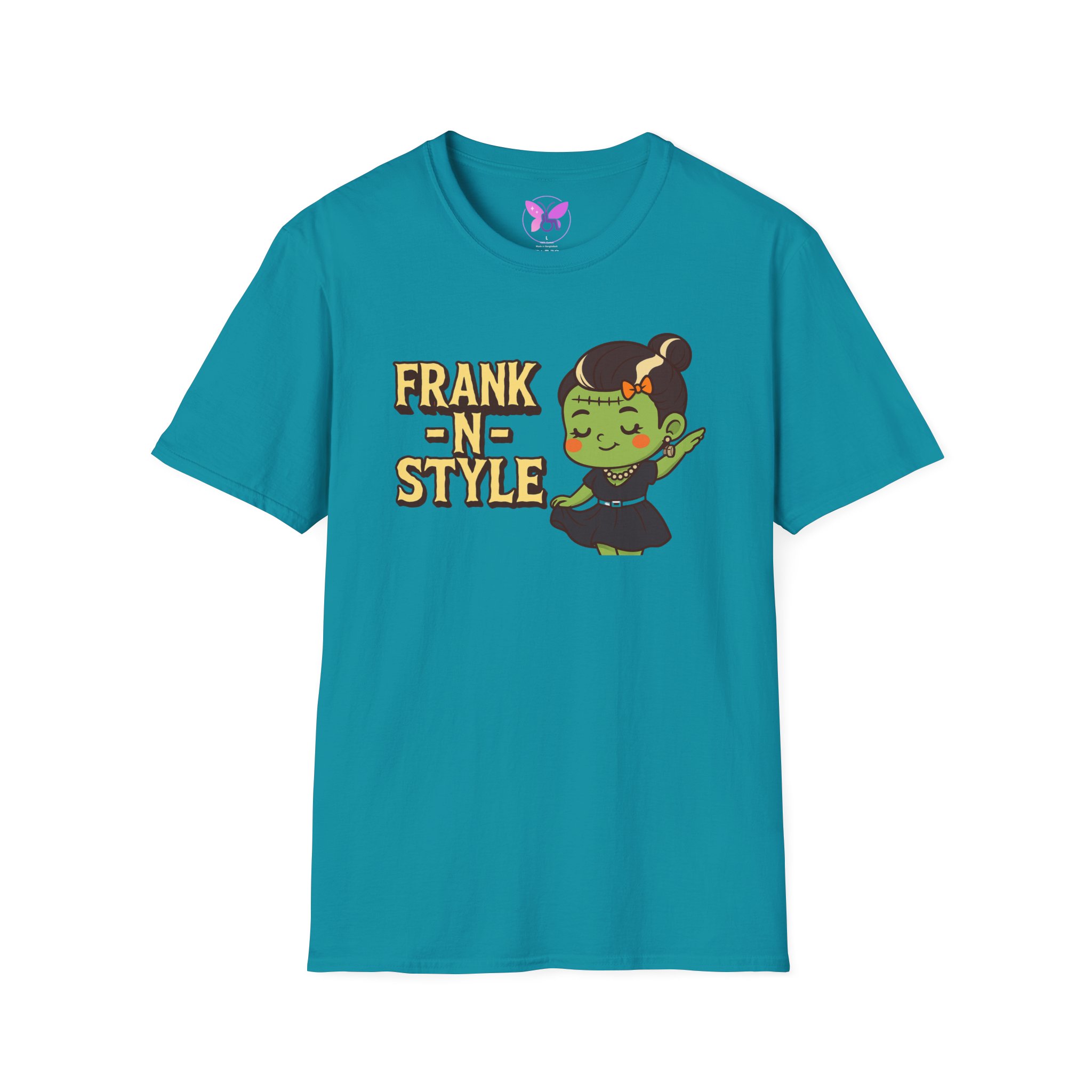 Girl Frank N Style Unisex Softstyle T-Shirt, Halloween Tee, Cute Monster Shirt, Gift for Friends, Spooky Season Apparel - Image 25