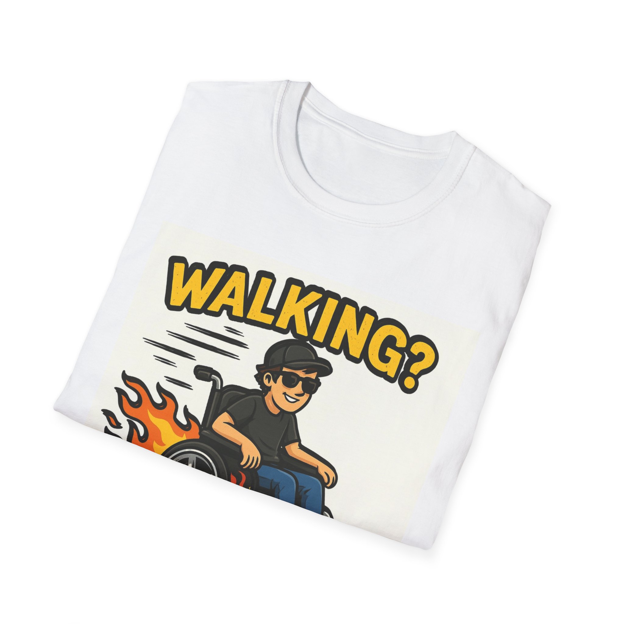 Walking Overrated Funny Wheelchair T-Shirt -Bold Disability Pride Tee Adaptive Fashion Sarcastic T-Shirt Disabiliy Gift Independence Tee - Image 4