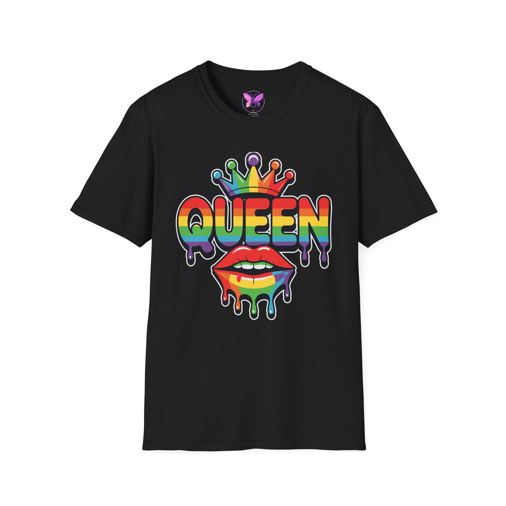 Pride Queen LGBTQ+ Unisex Softstyle T-Shirt, Inspirational Tee, Casual Wear, Gift for Friends, Everyday Comfort, Positive Vibes - Image 5