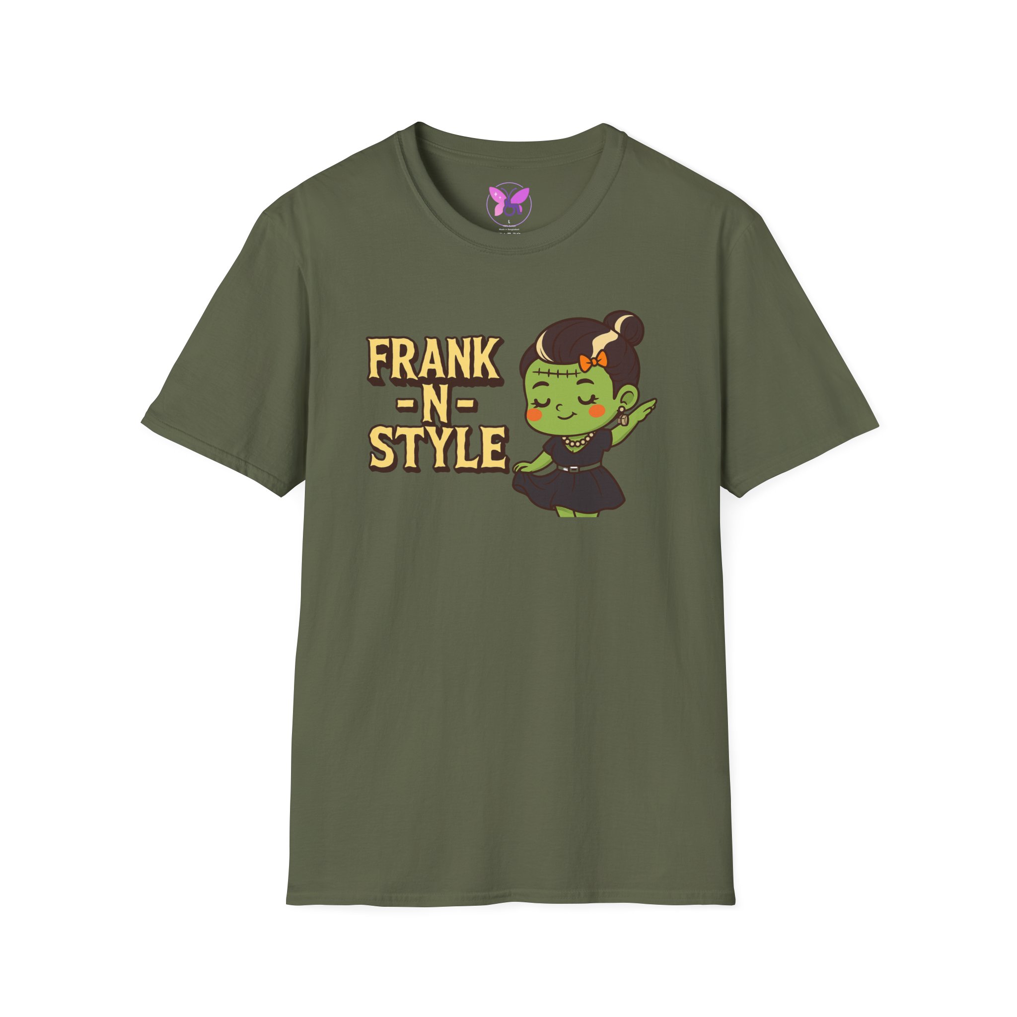 Girl Frank N Style Unisex Softstyle T-Shirt, Halloween Tee, Cute Monster Shirt, Gift for Friends, Spooky Season Apparel - Image 17