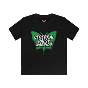 Kids Cerebral Palsy Warrior T-Shirt Green Butterfly Awareness Tee  CP Support Shirt