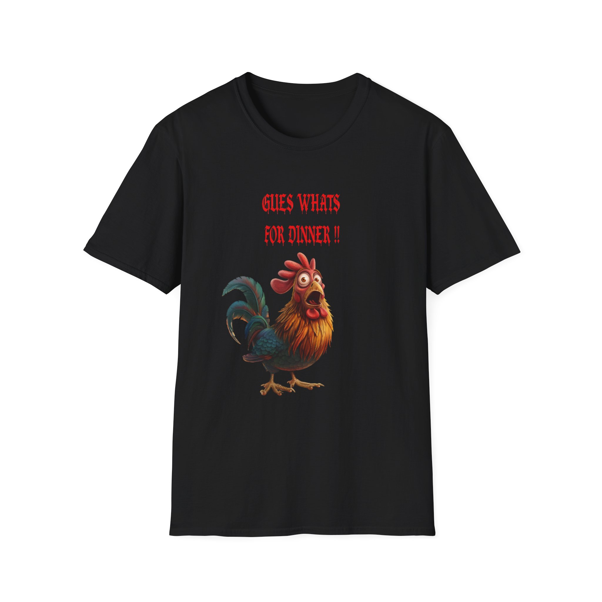 Rooster Illustration T-Shirt | 'Guess What's for Dinner?' Chicken Tee - Image 5