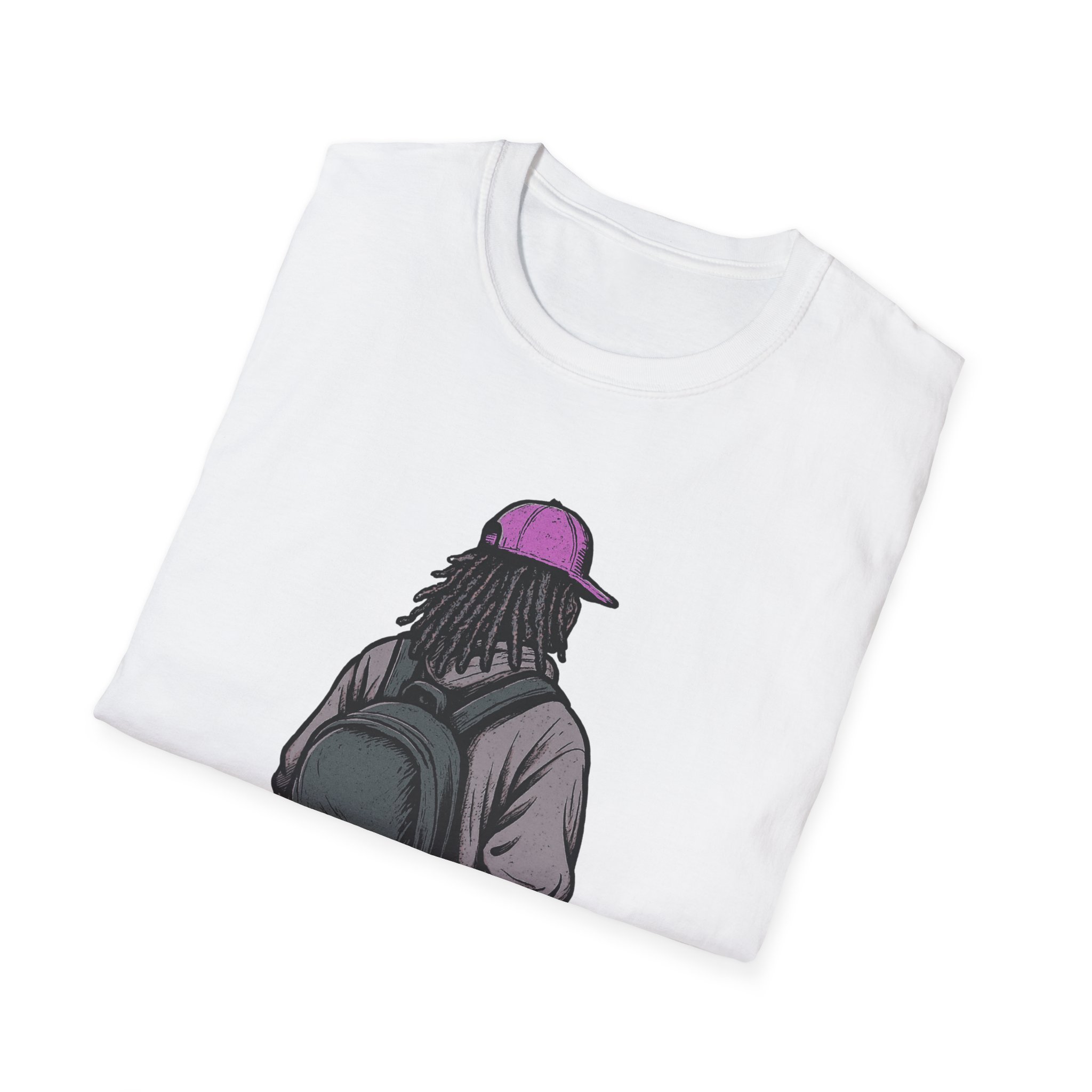 Dreadlocks Streetwear Graphic Tee Purple Cap Hoodie Backpack Urban Unisex Tee soft unisex cotton, Streetwear Lovers, Unisex Gift - Image 4