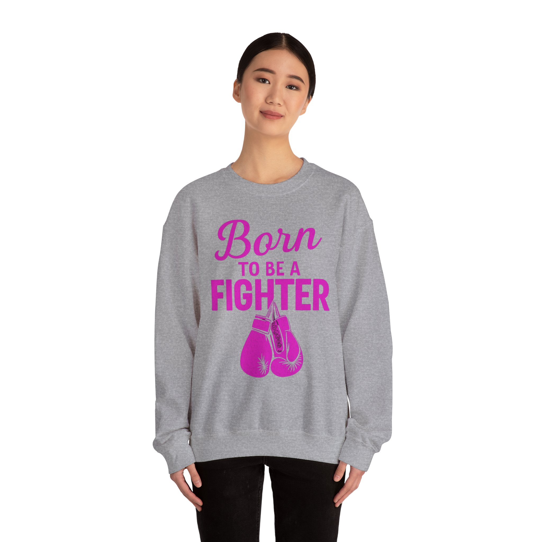 Adult Breast Cancer Fighter Crewneck Sweatshirt Cancer Awareness Pink Ribbon Unisex Jumper - Image 12