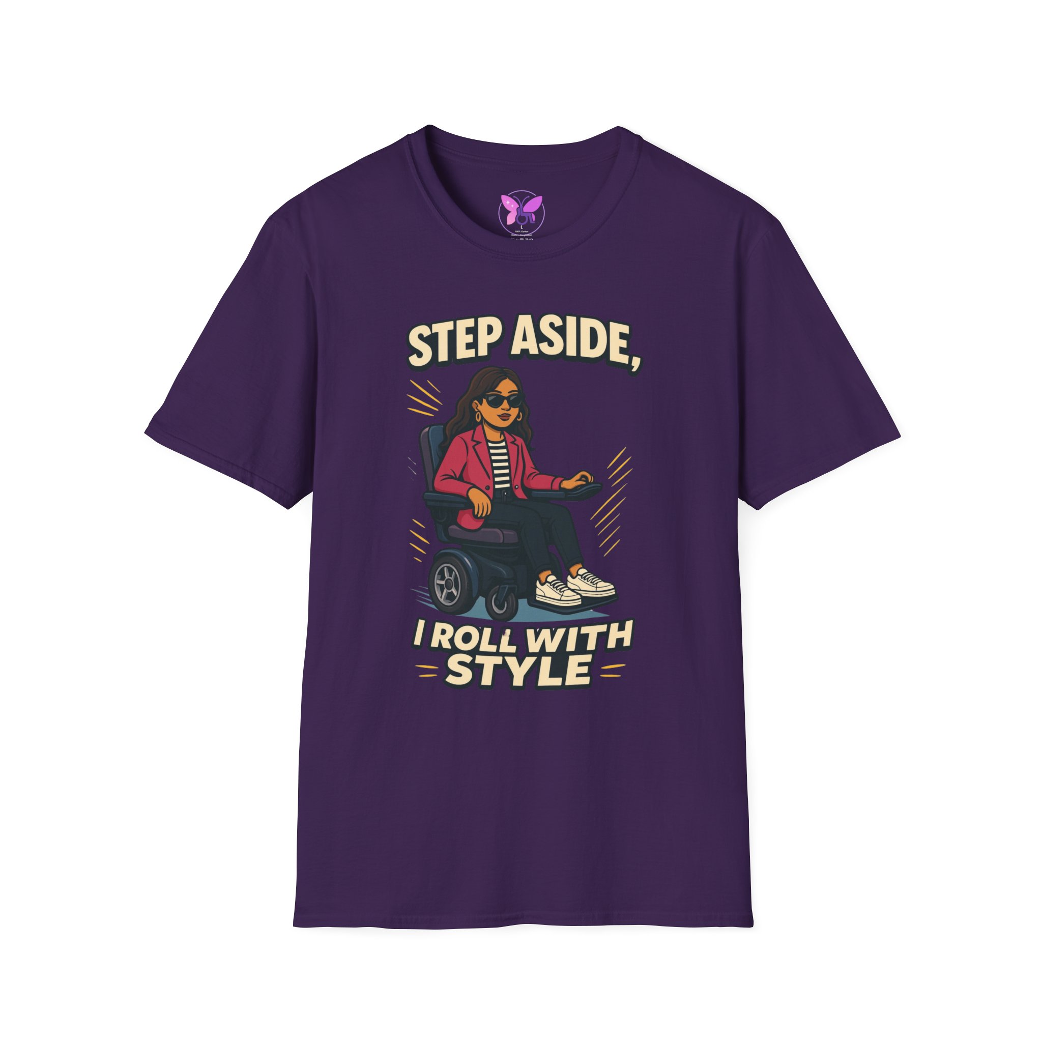 Personalized I Roll With Style Unisex Softstyle T-Shirt, Custom Disability Awareness Tee, Handicap Support Shirt, Inclusive Fashion Top, - Image 9