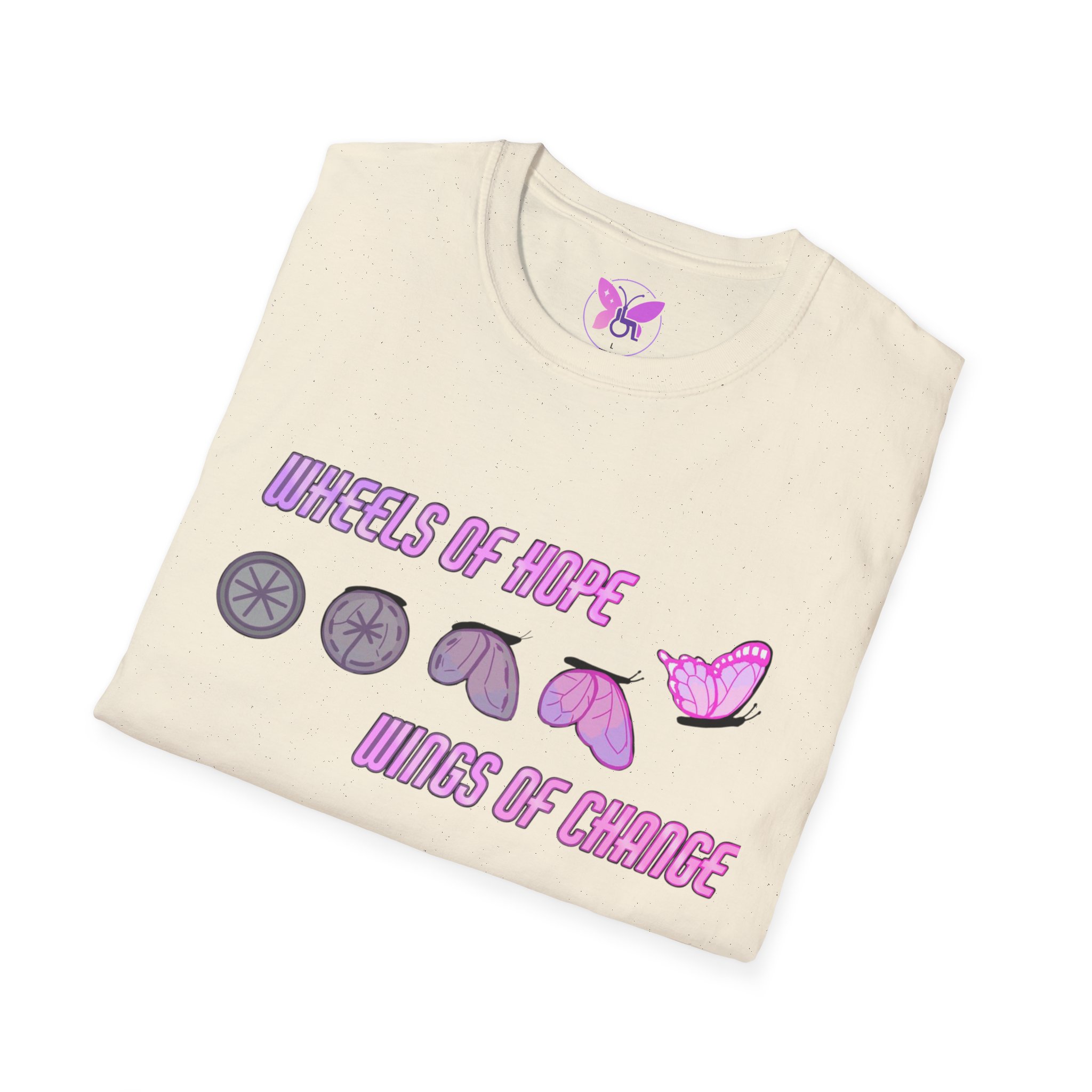 Wheels of Hope Unisex Softstyle T-Shirt, Inspirational Tee, Casual Wear, Gift for Friends, Everyday Comfort, Positive Vibes - Image 16