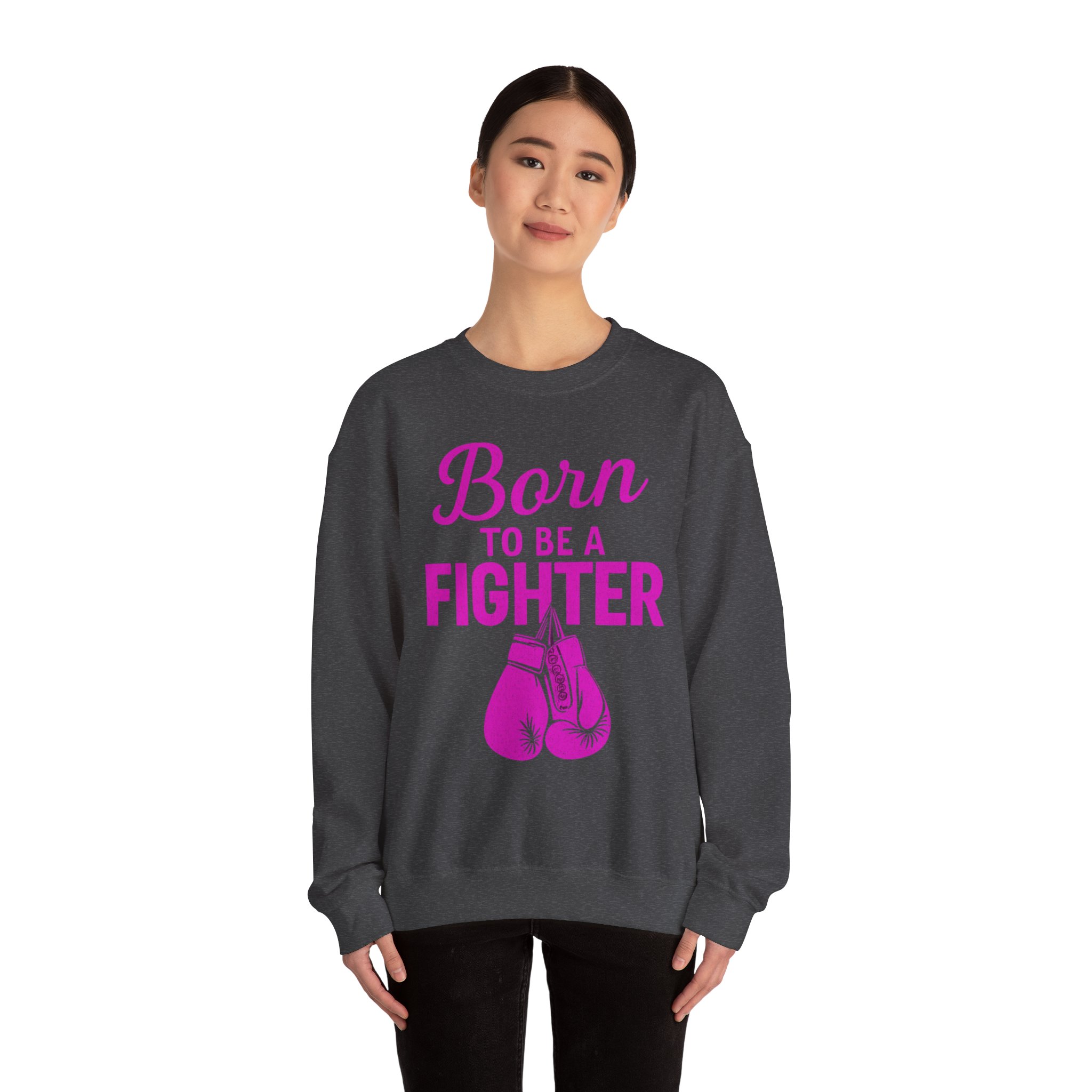 Adult Breast Cancer Fighter Crewneck Sweatshirt Cancer Awareness Pink Ribbon Unisex Jumper - Image 16
