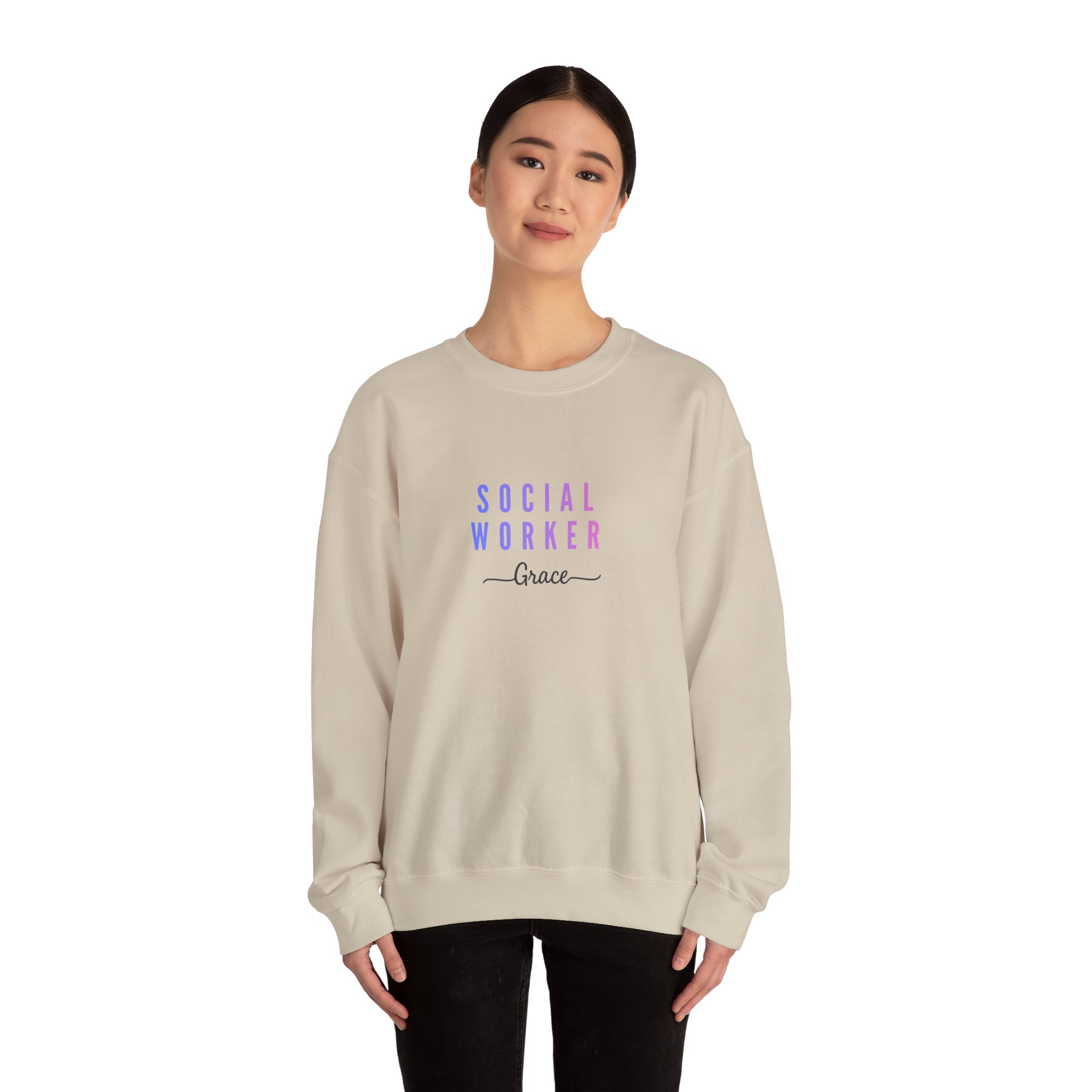 Personalized Social Worker Crewneck Sweatshirt Custom Name Appreciation Gift for Social Work Professionals - Image 8