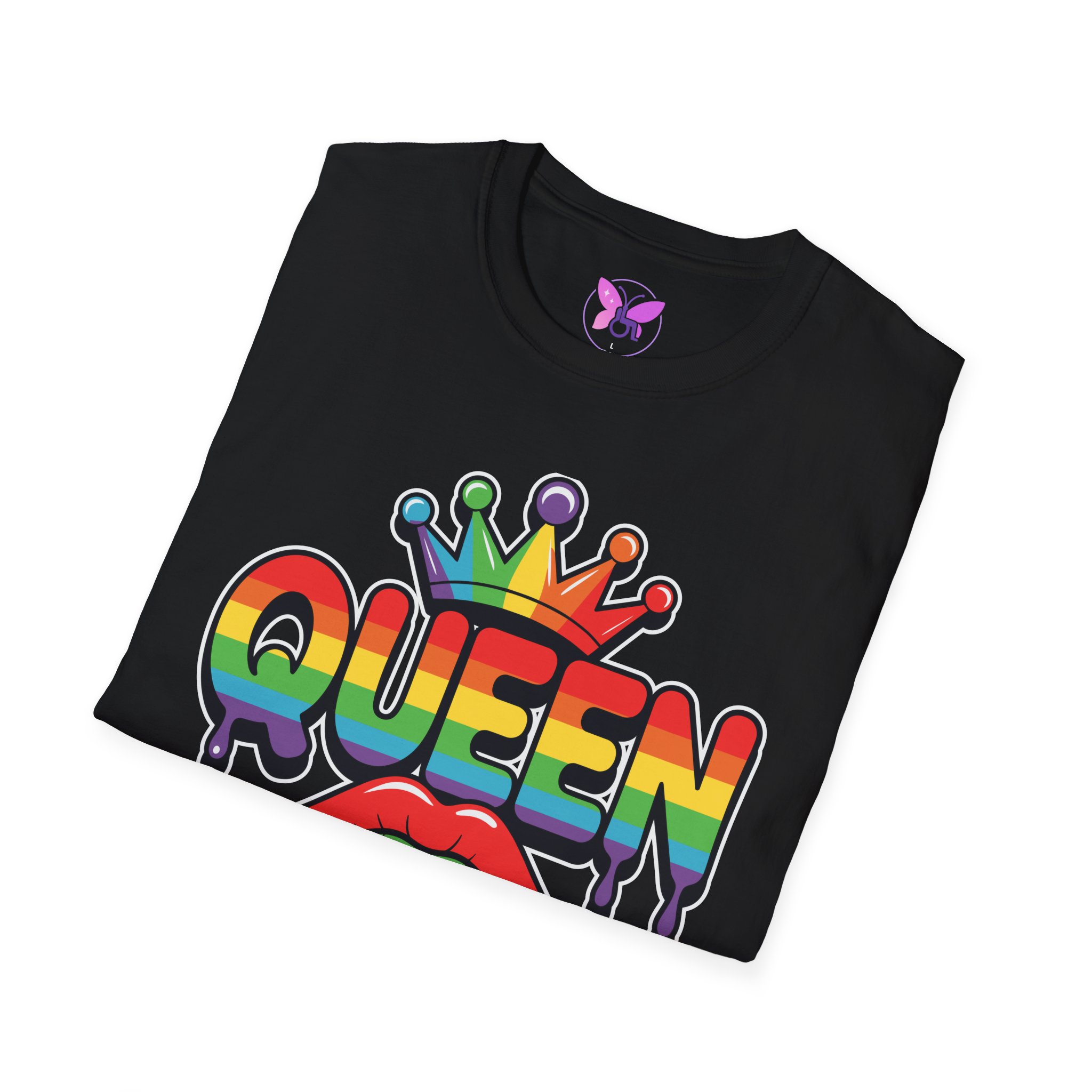 Pride Queen LGBTQ+ Unisex Softstyle T-Shirt, Inspirational Tee, Casual Wear, Gift for Friends, Everyday Comfort, Positive Vibes - Image 8