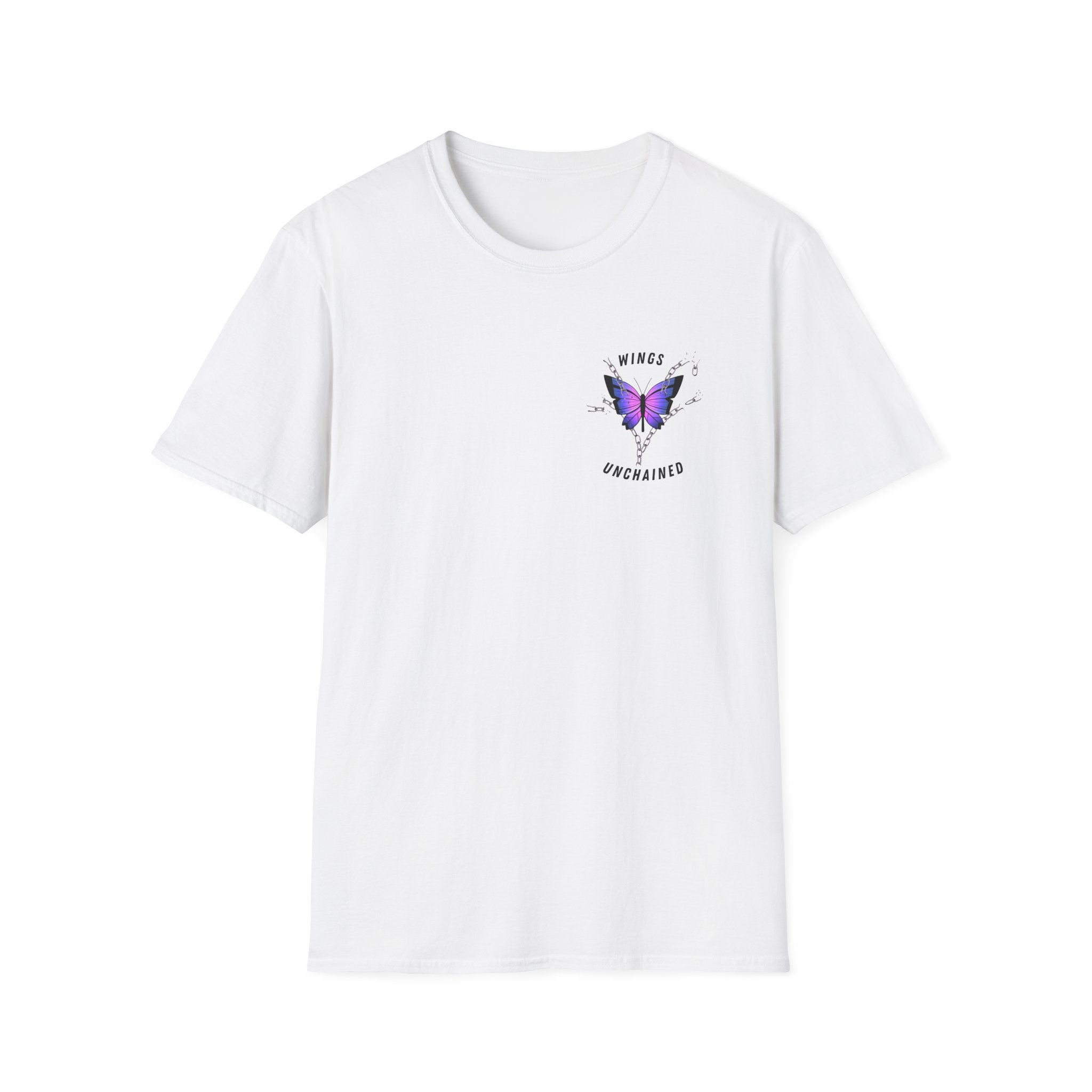 Butterfly Strength T-Shirt Wings Unchained Inspirational Tee, Empowerment , Motivational Gift, Resilient Tee, Surviour Tee, Purple Butterfly