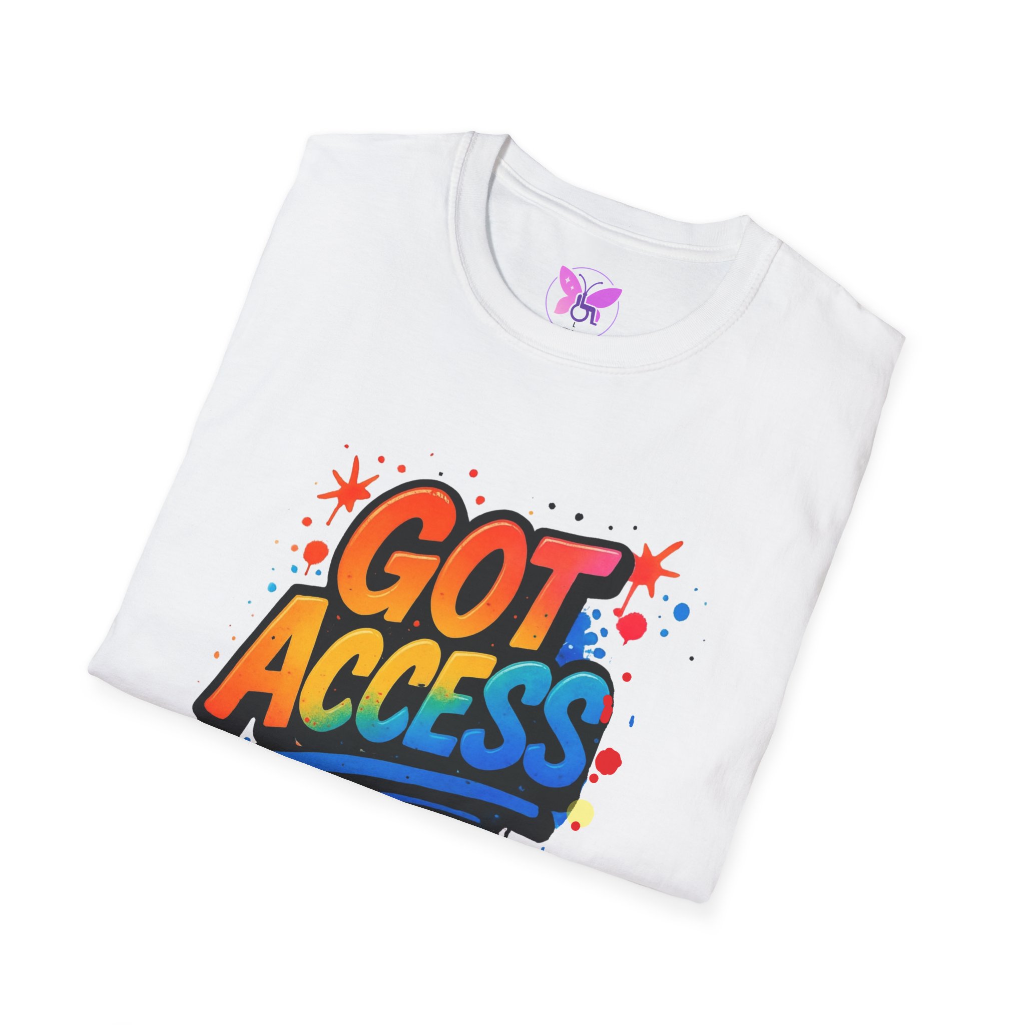 Graffiti Style Unisex T-Shirt, Disability Awareness Tee, Colorful Accessible Shirt, Inclusive Fashion Top, Fun Access Awareness Clothing - Image 4