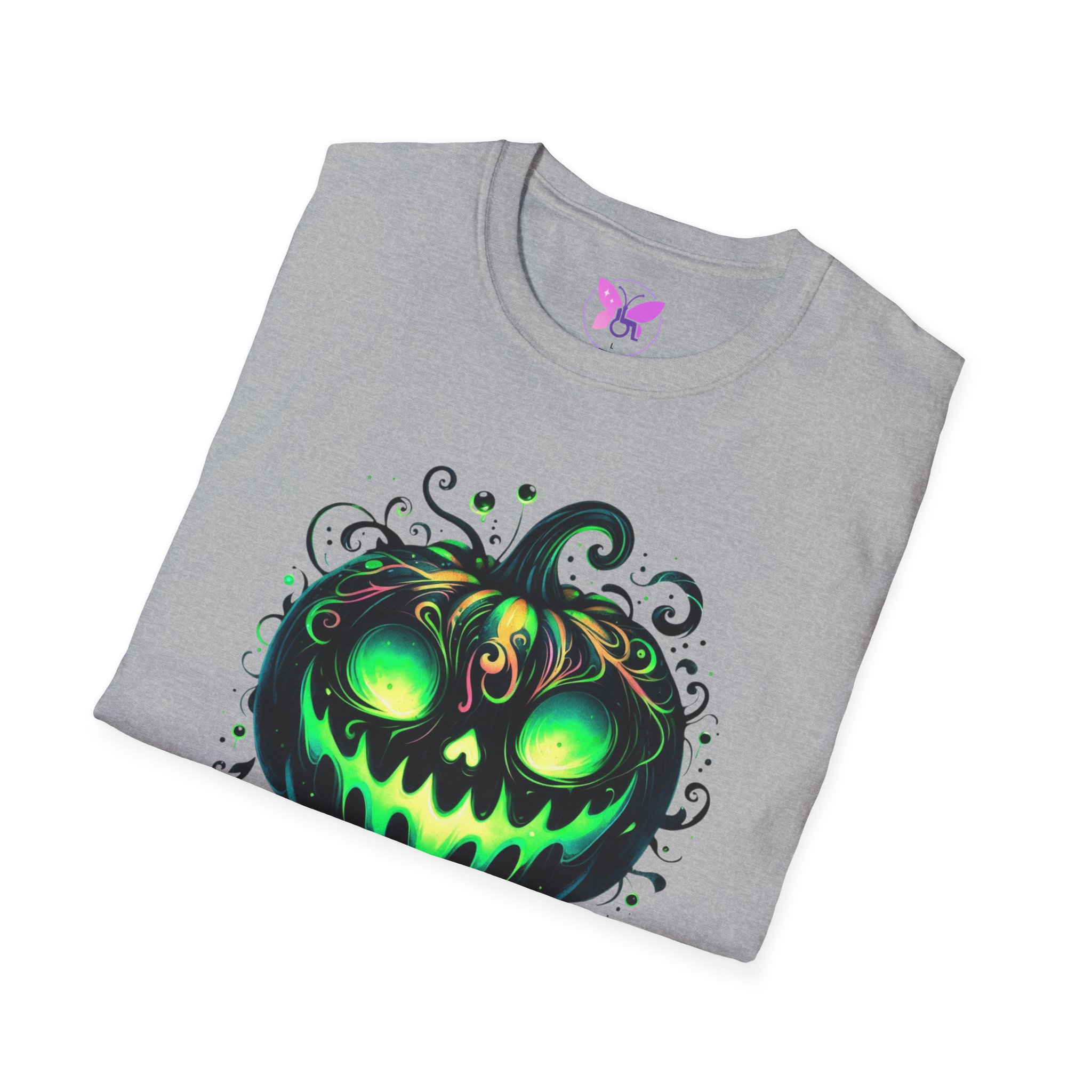 Halloween Glow Pumpkin T-Shirt Lets Get Lit Green Jack O Lantern Tee Spooky Funny Halloween Party Shirt Halloween Costume Top - Image 12