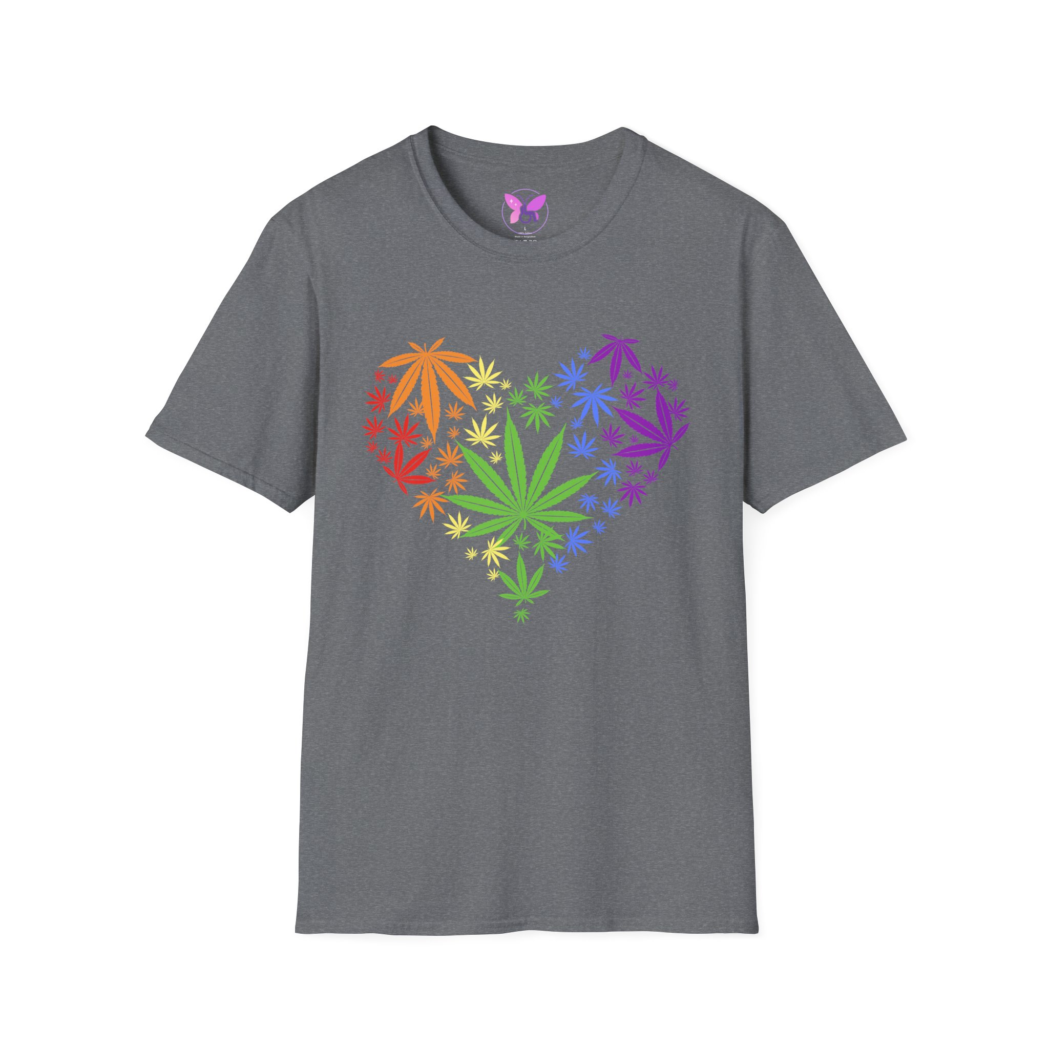 Colorful Heart Cannabis Unisex T-Shirt, Funny Weed Tee, Gift for Stoners, LGBTQ Pride Apparel, Casual Daily Wear - Image 5