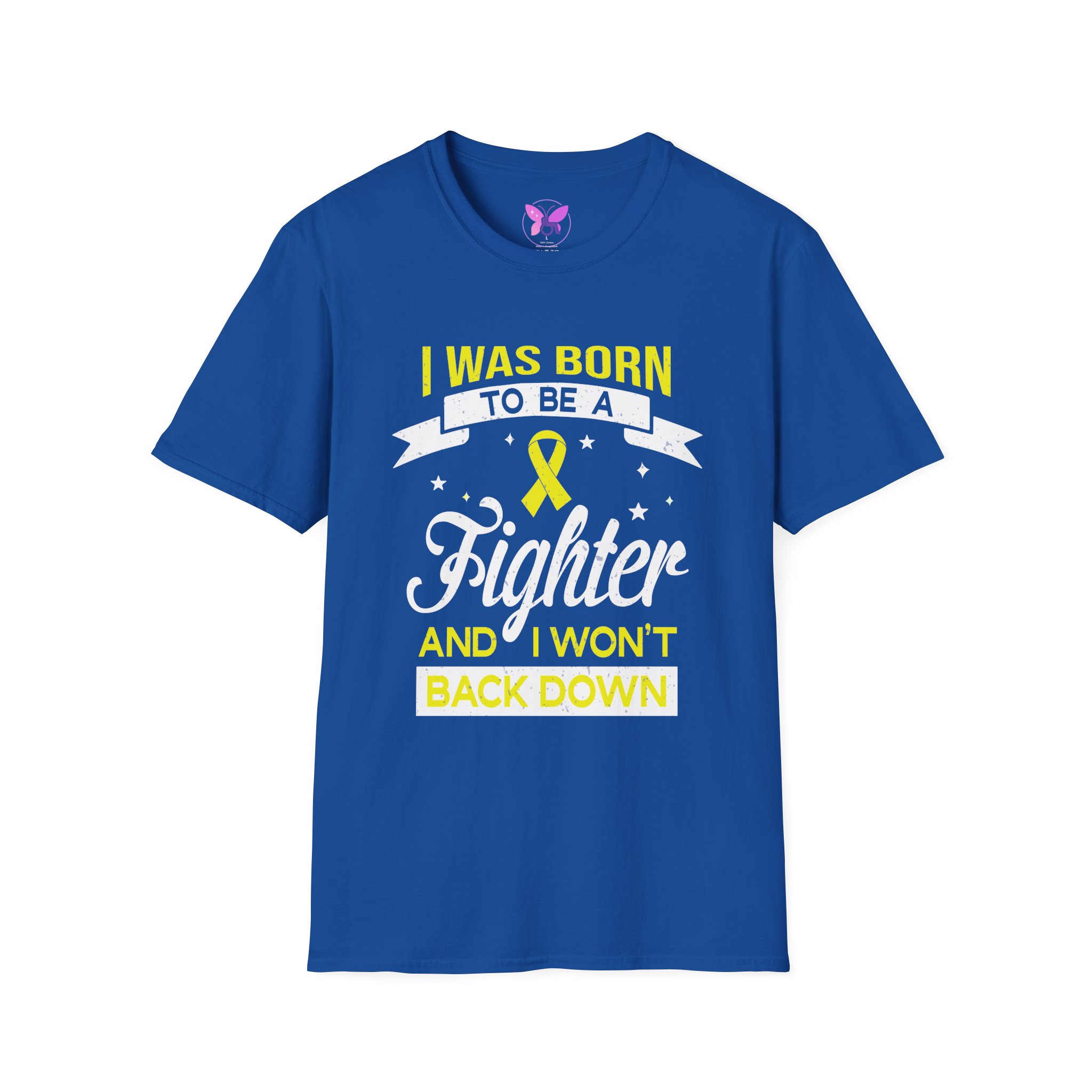 Empowering Fighter Tee , Gift for Cancer Awareness, Unisex Yellow Ribbon Sarcoma and Bone Cancer Awareness Tee I Was Born To Be A Fighter - Image 13