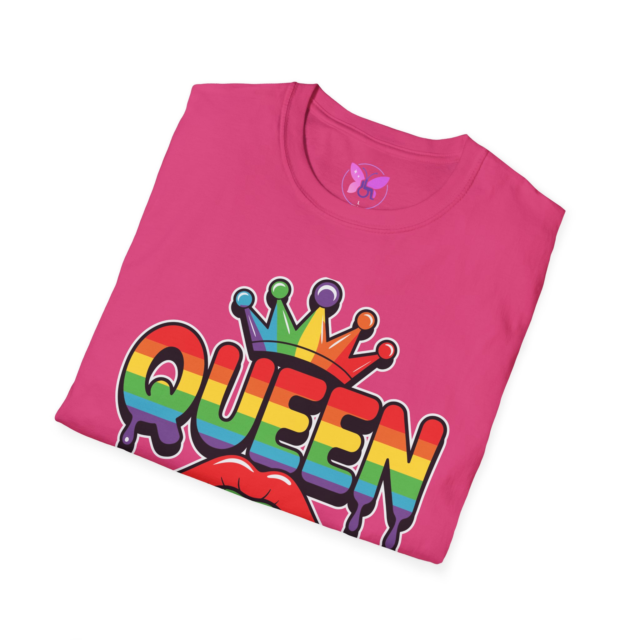Pride Queen LGBTQ+ Unisex Softstyle T-Shirt, Inspirational Tee, Casual Wear, Gift for Friends, Everyday Comfort, Positive Vibes - Image 40