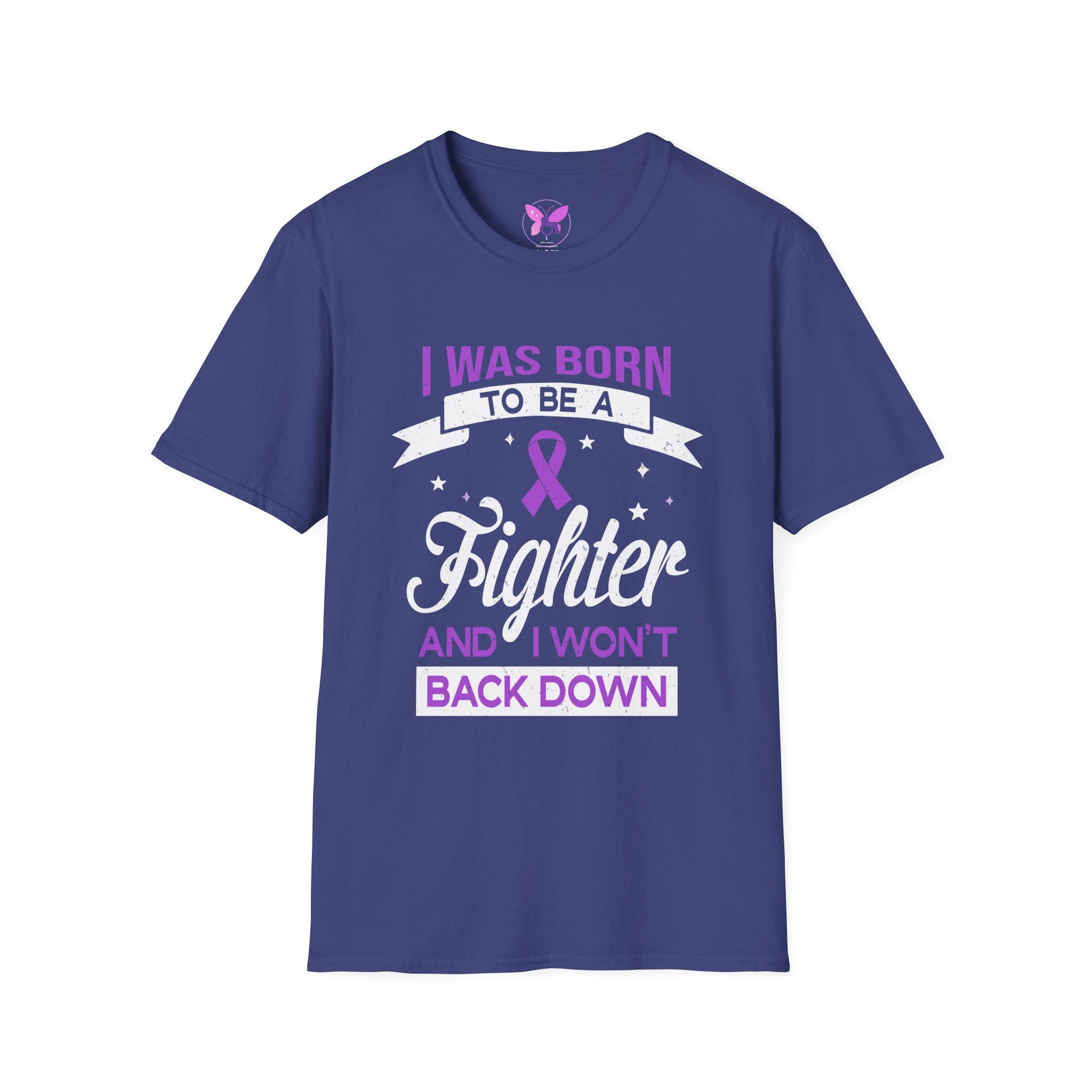 Purple Ribbon Awareness T-Shirt Pancreatic Cancer, Epilepsy, Domestic Violence Support Motivational Fighter Unisex Tee Will Not Back Down - Image 17